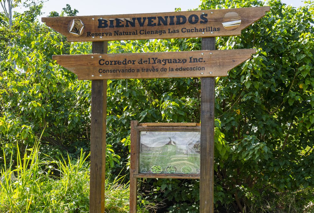 A sign advertising the urban wetlands in Puerto Rico