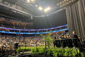 Wide view of graduation at PPG Paints Arena